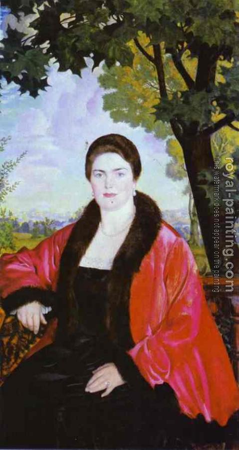 Boris Kustodiev : Portrait of M.V. Chaliapina (Shalyapina), wife of Feodor Chaliapin